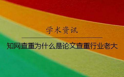 知网查重为什么是论文查重行业老大？