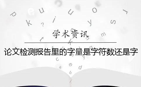 论文检测报告里的字量是字符数还是字量