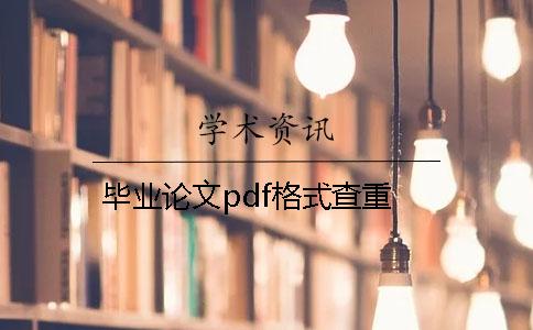 毕业论文pdf格式查重