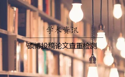 硕博投稿论文查重检测