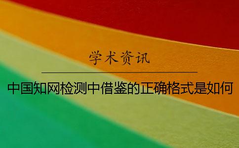 中国学术检测中借鉴的正确格式是如何的？