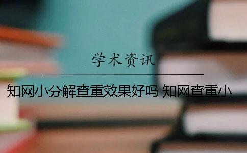 学术小分解查重效果好吗？ 学术查重小分解一次多少钱一